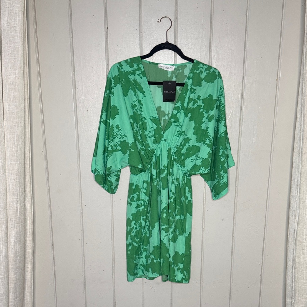 Impressions Green Patterned Women's Blouse - Picture 1 of 5